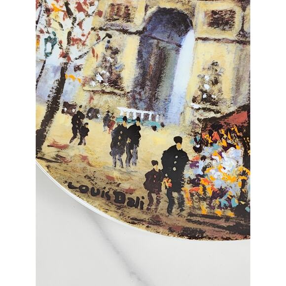 Plate Wall Decor Limoges Arc De Triomphe Paris Porcelain France 8 1/2" Vintage - Picture 10 of 13